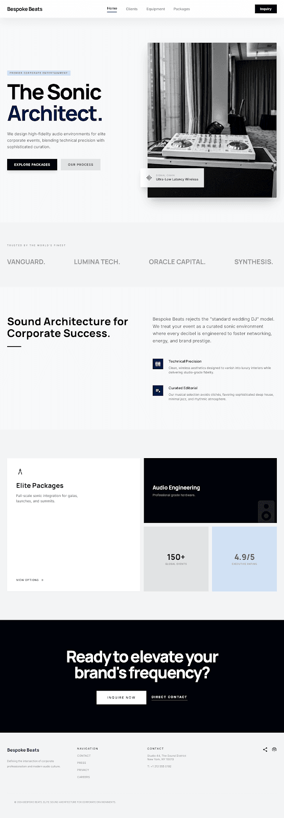 Bespoke Beats Corporate Site