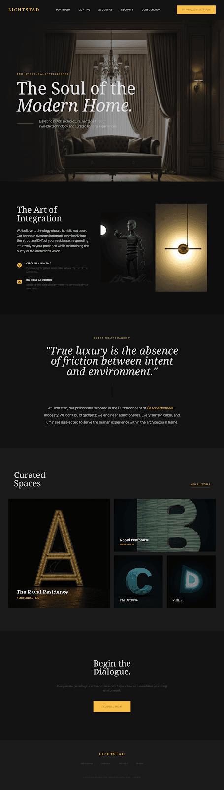 Lichtstad Domotics Luxury Website