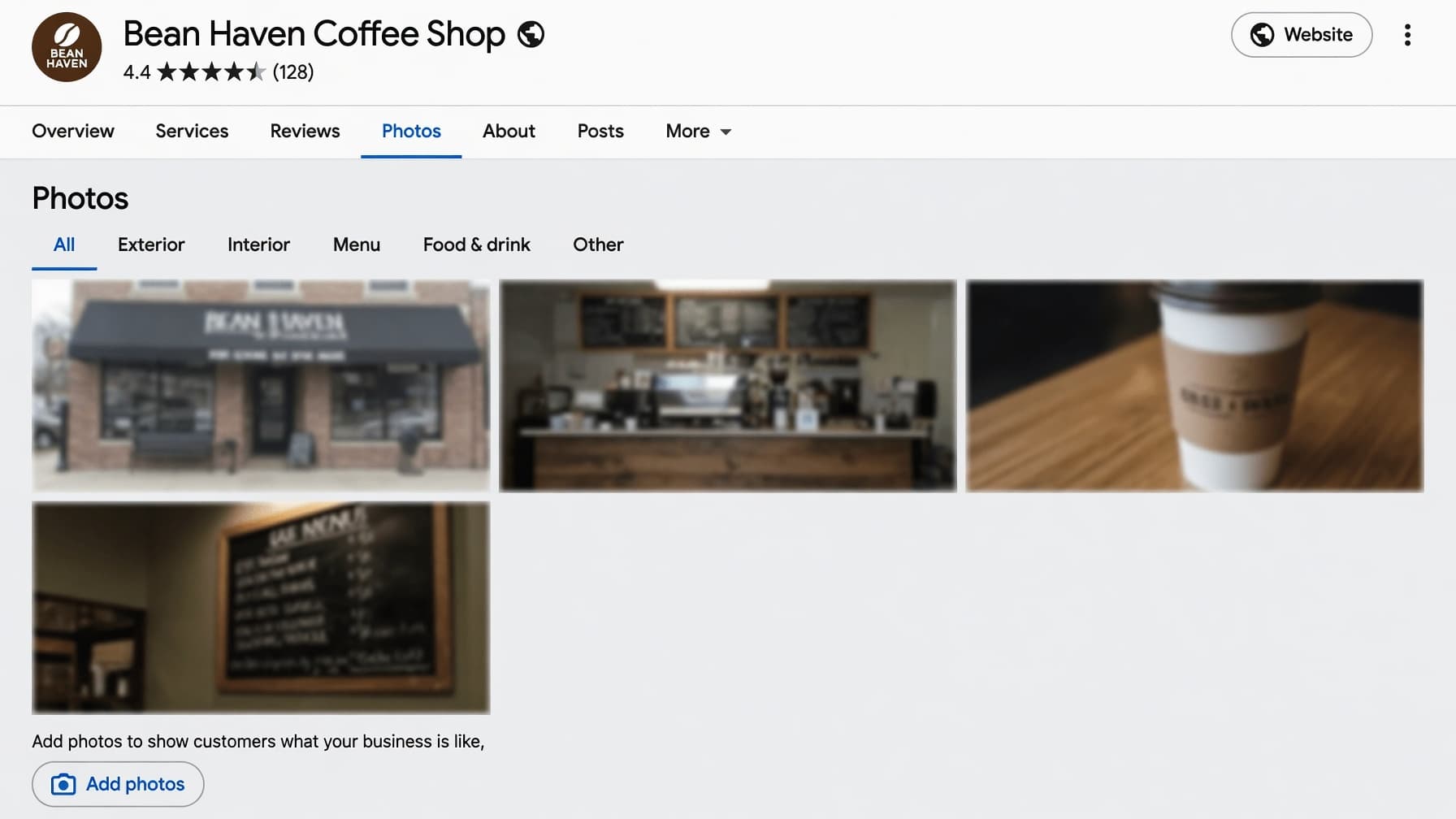 Unoptimized Google Business Profile screenshot for Strijp Coffee Bar