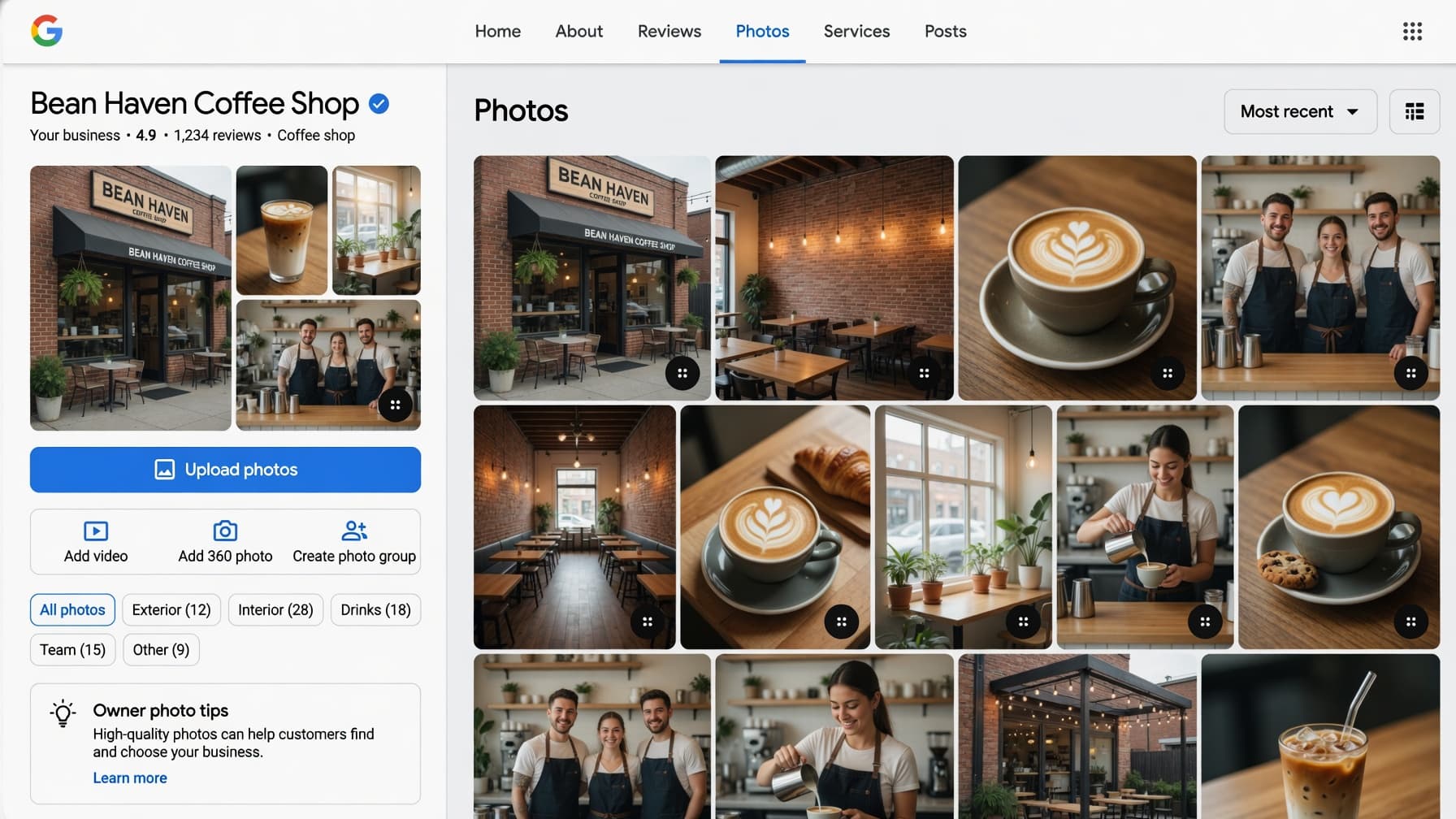 Premium optimized Google Business Profile screenshot for Strijp Coffee Bar