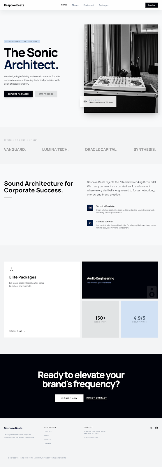 Bespoke Beats Corporate Site